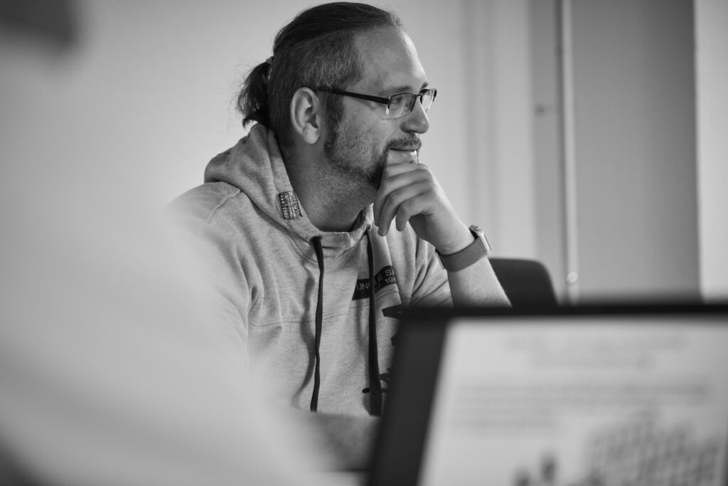 Teilnehmer mit Laptop